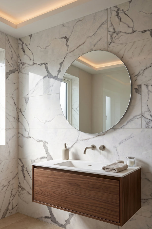 SPC-Wandpaneel - Bianca Carrara 201 - Marmoroptik - 60 x 120 × 0,3 cm