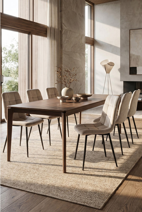 Ela Esszimmerstuhl - Beige Samt