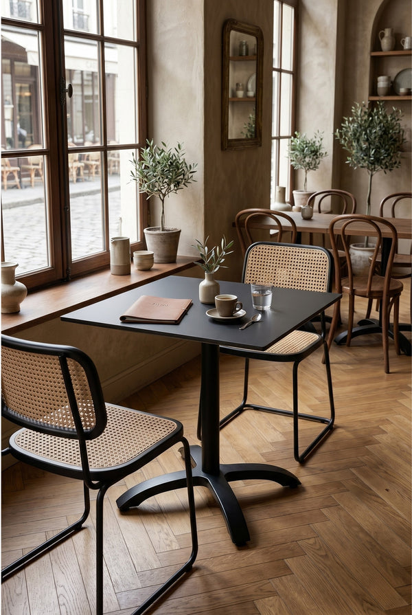 Kopenhagen Gastro-Tisch - Schwarz - 69 x 69 cm - mit Klapprahmen