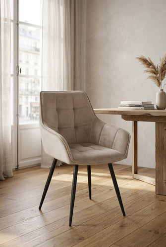 Chaise de salle à manger Orlando - Velours beige