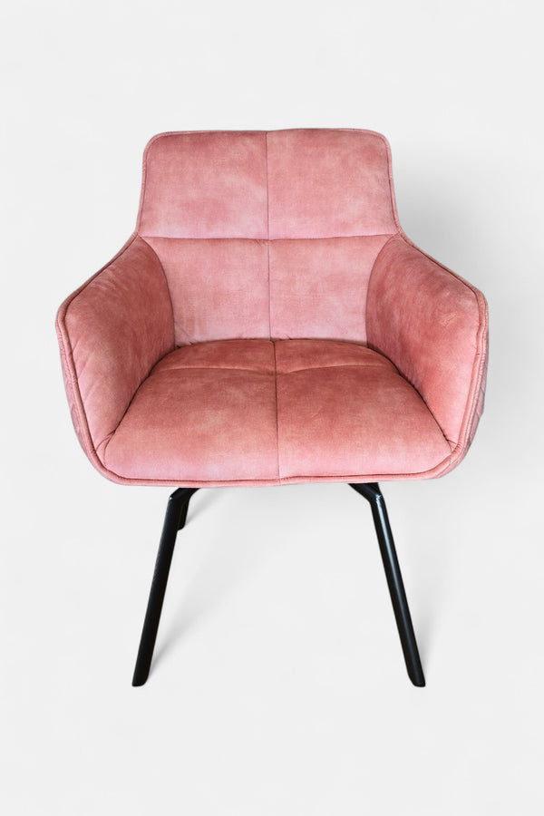 Peter Drehbare Esszimmerstuhl - Rosa Samt - 180 Grad