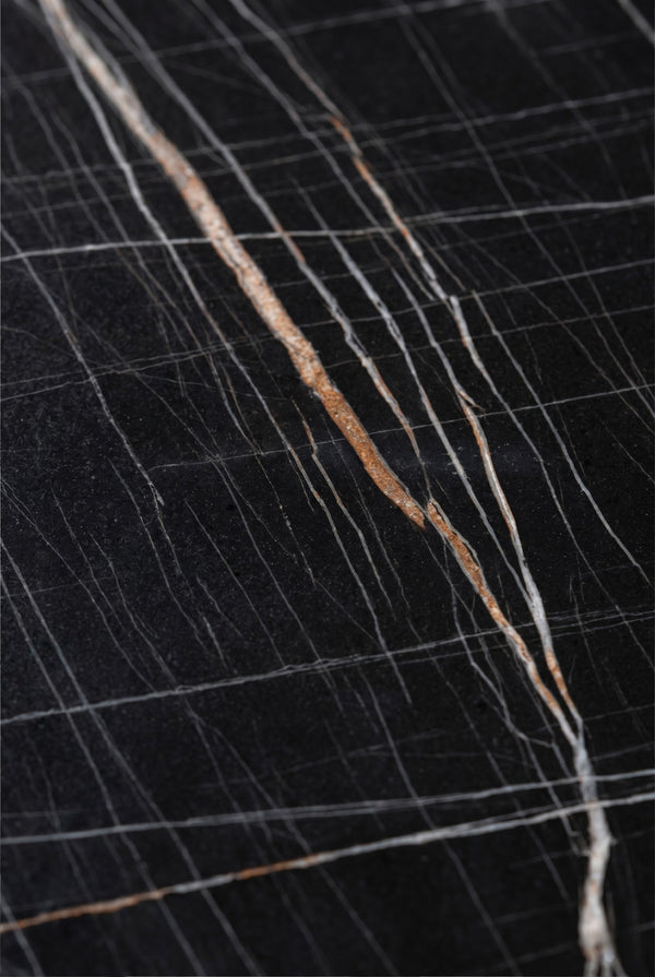 Porto Gastro-Rundtisch - Schwarze Marmoroptik - Ø 70 cm