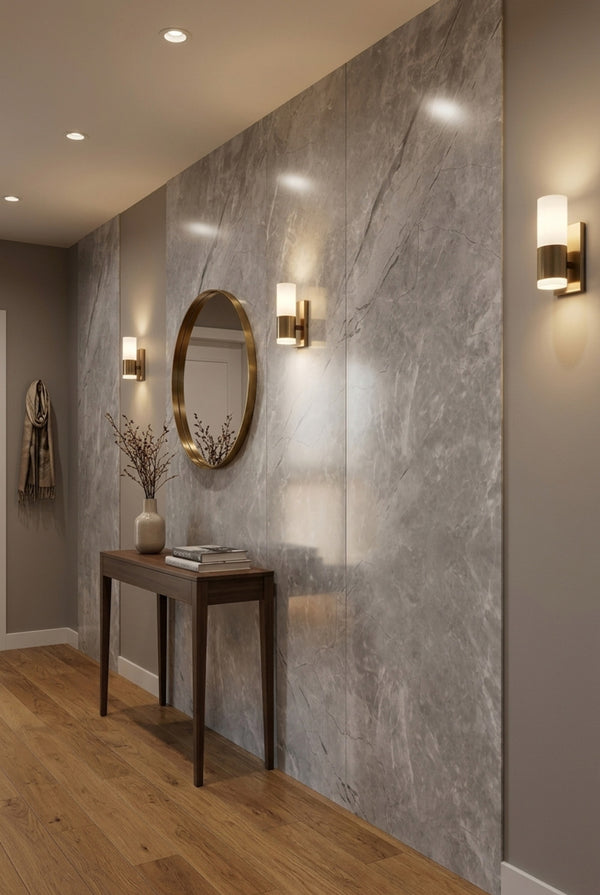 PVC-Wandpaneel - Grau Carrara - Marmoroptik - 122 x 260 cm