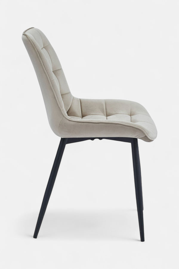 Quadro Esszimmerstuhl - Beige Samt