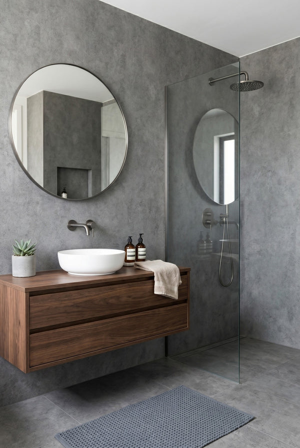 SPC-Wandpaneel - Concrete Grey - Betonoptik - 120 x 260 cm