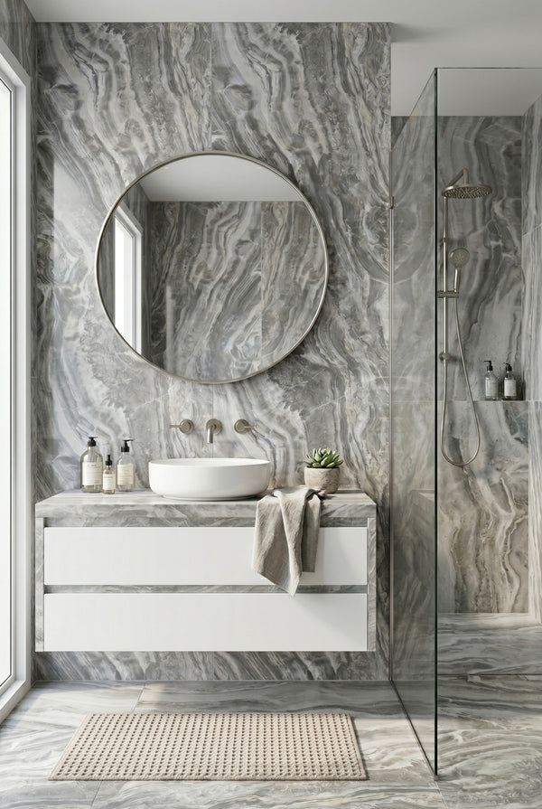 SPC-Wandpaneel - Light Onyx (Matt) - Marmoroptik - 96 x 280 cm