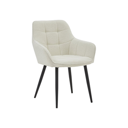 2 Stück Orlando Esszimmerstuhl – Weiß – Bouclé