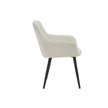 2 Stück Orlando Esszimmerstuhl – Weiß – Bouclé