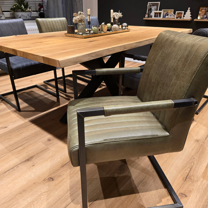 2 Stück Esszimmerstuhl – Ferro Grün – Ohne Lehne- Mikrofaser