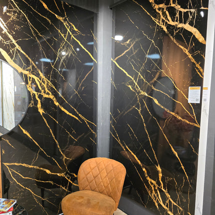 Gold Schwarz- Wandpaneel PVC - Marmoroptik - 260cm*122cm