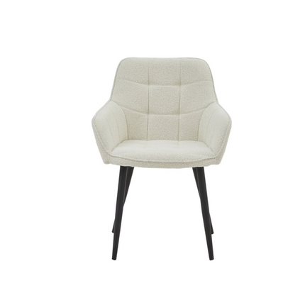 2 Stück Orlando Esszimmerstuhl – Weiß – Bouclé