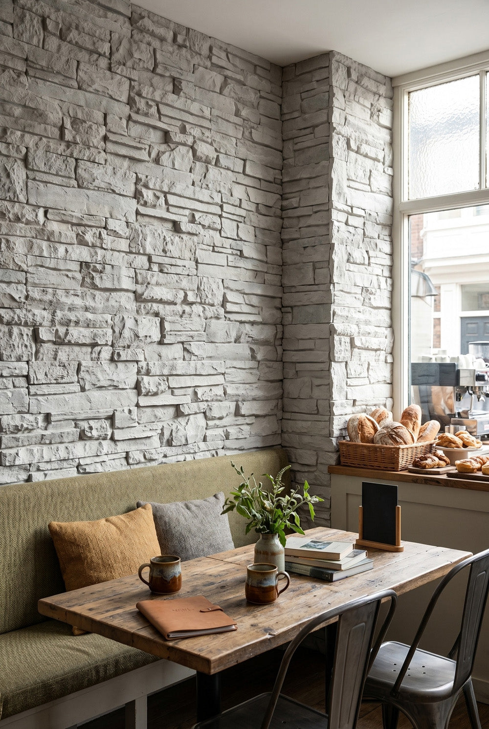 Panneau mural 3D - Colorado Gris clair - Aspect brique - EPS
