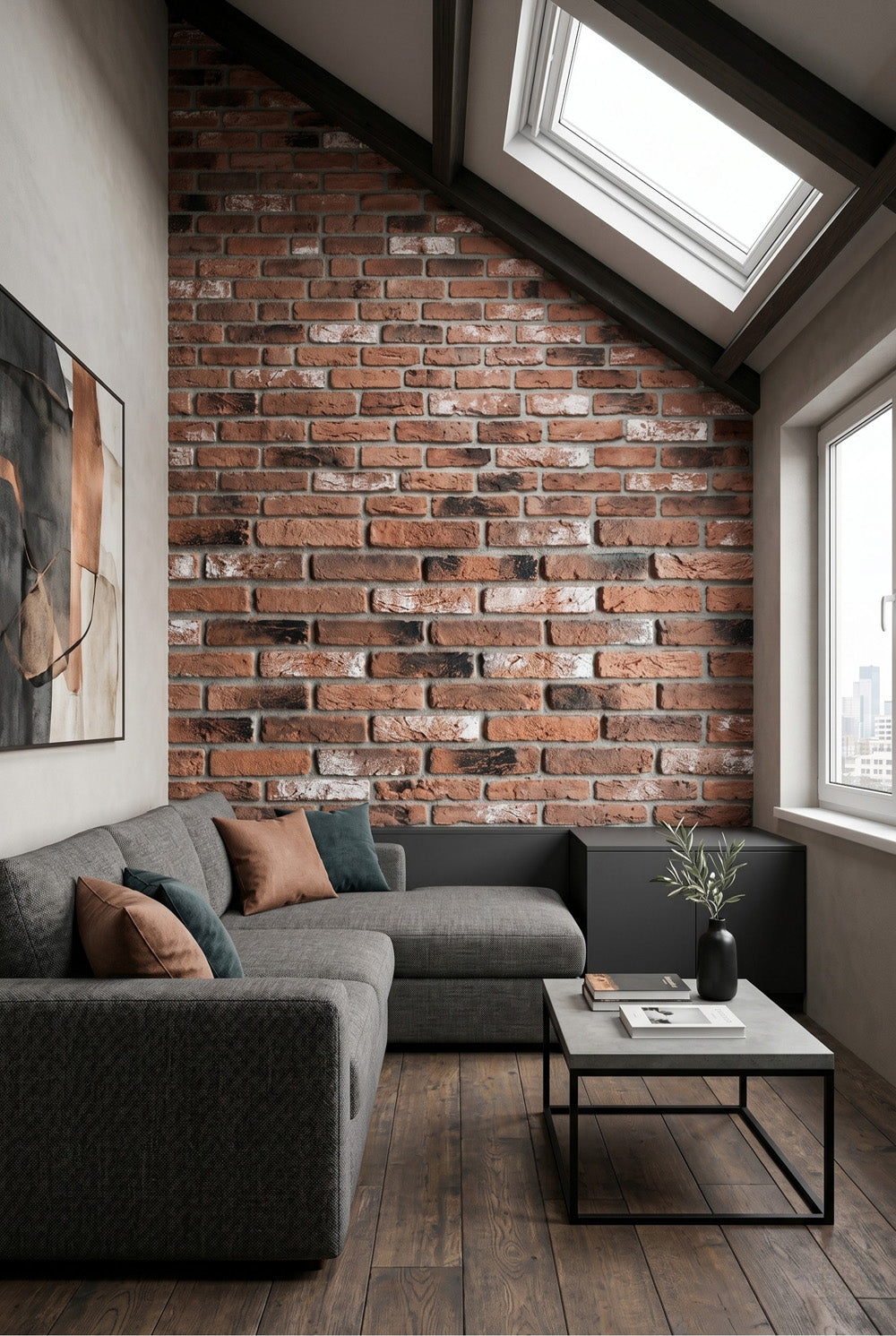 3D-wandpaneel - Ladrillo Donker Rustiek - Baksteenlook - EPS