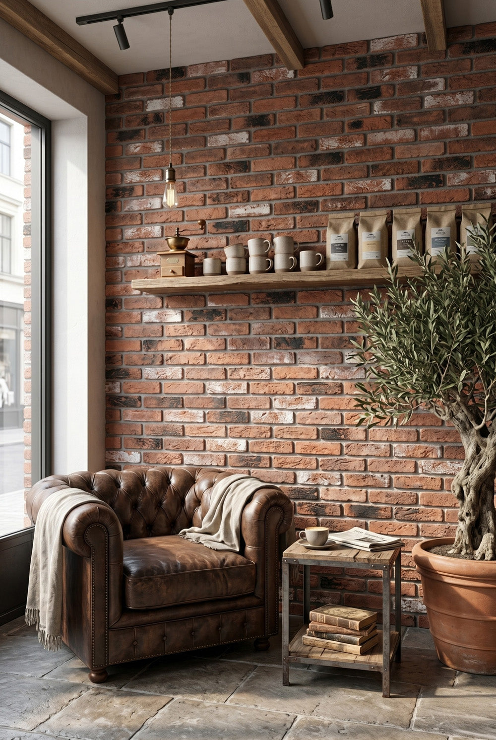 3D-wandpaneel - Ladrillo Donker Rustiek - Baksteenlook - EPS