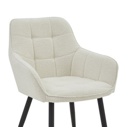 2 Stück Orlando Esszimmerstuhl – Weiß – Bouclé