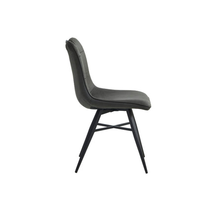 2 Stück Esszimmerstuhl – Block Anthrazit – Mikrofaser