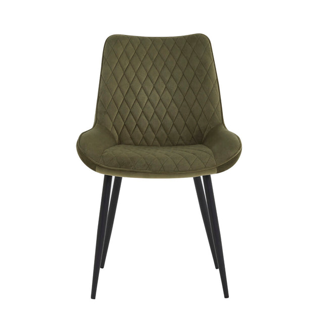 2 Stück Adama Esszimmerstuhl – Grün – Samt – Fabb