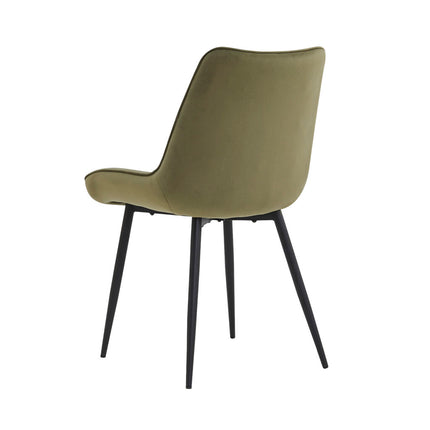 2 Stück Adama Esszimmerstuhl – Grün – Samt – Fabb