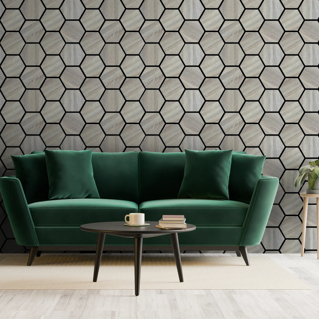 Eiche Hell – Hexagon Filz-Akustikplatten – Schalldämmung – Für Innenräume – 80x60x2cm