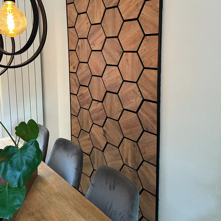 Eiche – Hexagon Filz-Akustikpaneele – Schalldämmung – Für Innenräume – 80x60x2cm