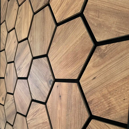 Eiche – Hexagon Filz-Akustikpaneele – Schalldämmung – Für Innenräume – 80x60x2cm
