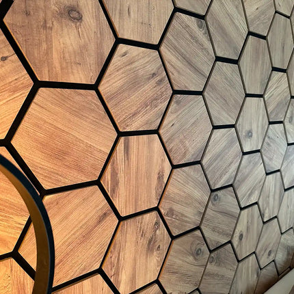 Eiche – Hexagon Filz-Akustikpaneele – Schalldämmung – Für Innenräume – 80x60x2cm