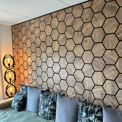Eiche – Hexagon Filz-Akustikpaneele – Schalldämmung – Für Innenräume – 80x60x2cm
