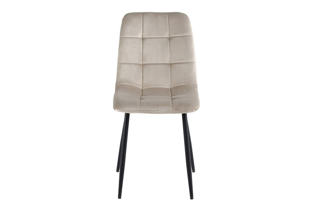 2 Stück-Esszimmerstuhl -Ela - Beige - Samt