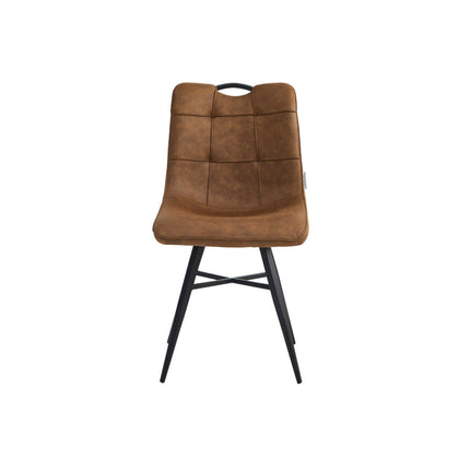 2 Stück Esszimmerstuhl – Block Cognac – Mikrofaser