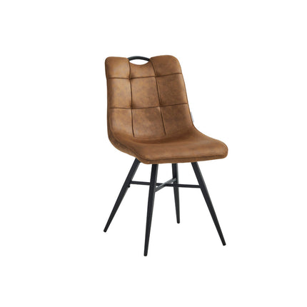 2 Stück Esszimmerstuhl – Block Cognac – Mikrofaser