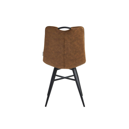 2 Stück Esszimmerstuhl – Block Cognac – Mikrofaser