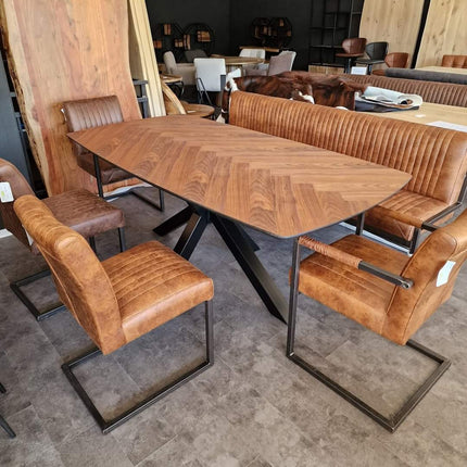 2 Stück Esszimmerstuhl – Ferro Light Braun – Ohne Lehne- Mikrofaser