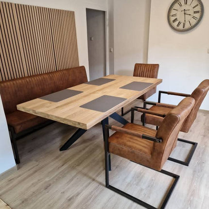 2 Stück Esszimmerstuhl – Ferro Light Braun – Ohne Lehne- Mikrofaser