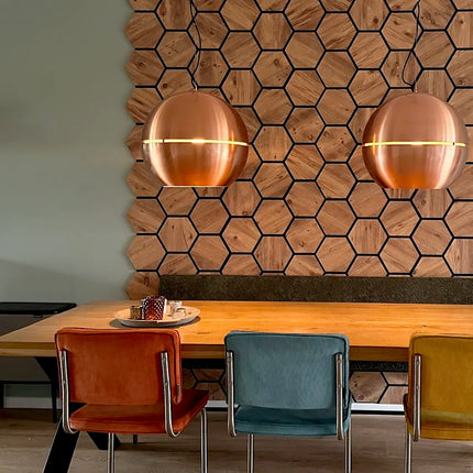 Eiche – Hexagon Filz-Akustikpaneele – Schalldämmung – Für Innenräume – 80x60x2cm