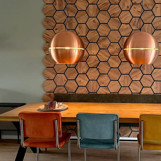 Eiche – Hexagon Filz-Akustikpaneele – Schalldämmung – Für Innenräume – 80x60x2cm