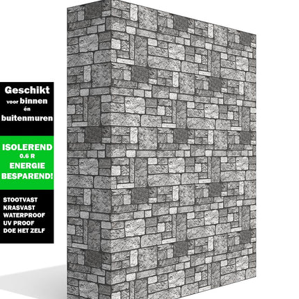 Steinstreifen 3D-Wandplatte EPS K4 Barock Grau – Isolierend – Für Innen/Außen – 100x50x2cm
