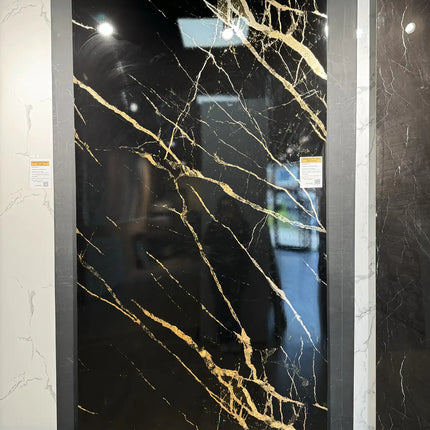 Gold Schwarz- Wandpaneel PVC - Marmoroptik - 260cm*122cm