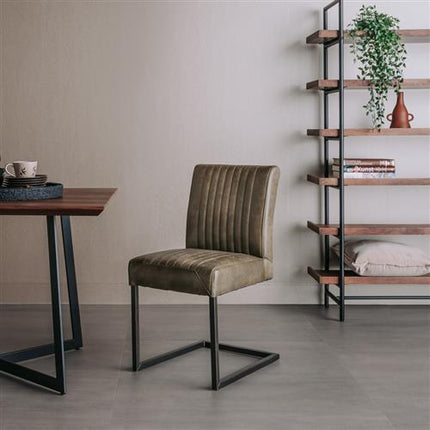 2 Stück Esszimmerstuhl – Ferro Grün – Ohne Lehne- Mikrofaser