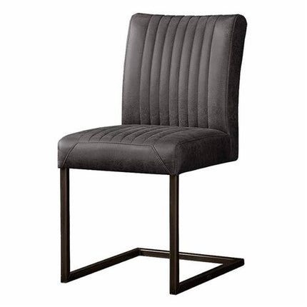 2 Stück Esszimmerstuhl – Ferro Anthracite – Ohne Lehne- Mikrofaser