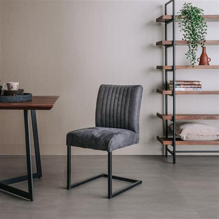 2 Stück Esszimmerstuhl – Ferro Anthracite – Ohne Lehne- Mikrofaser