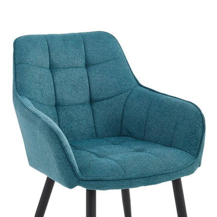 2 Stück Orlando Esszimmerstuhl – Blau gewebt