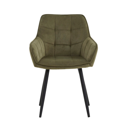 2 Stück Orlando Esszimmerstuhl – Grün – Fabb Velvet