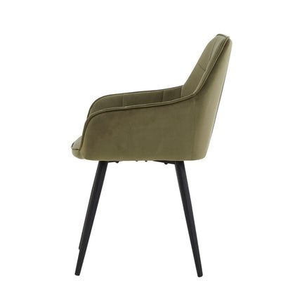 2 Stück Orlando Esszimmerstuhl – Grün – Fabb Velvet