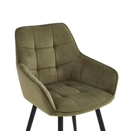 2 Stück Orlando Esszimmerstuhl – Grün – Fabb Velvet