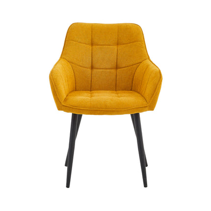 2 Stück Orlando Esszimmerstuhl – Ockergelb – gewebt