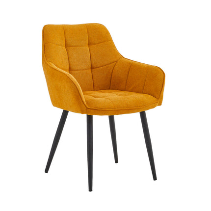 2 Stück Orlando Esszimmerstuhl – Ockergelb – gewebt