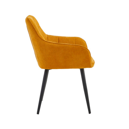 2 Stück Orlando Esszimmerstuhl – Ockergelb – gewebt