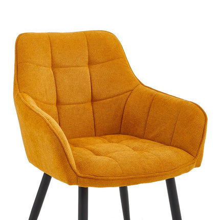 2 Stück Orlando Esszimmerstuhl – Ockergelb – gewebt