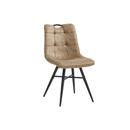 2 Stück Esszimmerstuhl – Block Sand – Mikrofaser