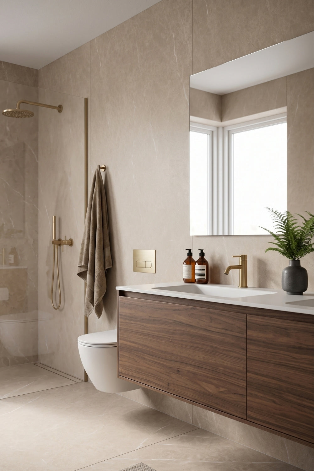 SPC-Wandpaneel - Crema Vein - Marmoroptik - 122 x 260 cm
